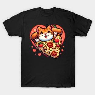 Funny Fat with Pizza, Funny Pizza lover T-Shirt